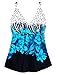 Firpearl Women's Tankini Swimsuit Retro Floral Print Flowy Bathing Suit Top