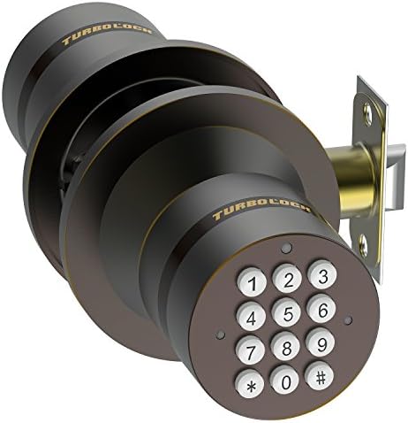 Advanced Security TurboLock Keyless Smart Lock - with Automatic Locking, Battery Backup & Easy Installation (No Bluetooth, Bronze)