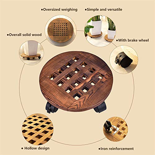 Pflanzenroller Pflanzenbehälter Aus Holz Abnehmbarer Topfpflanzenständer Mit 4 Rollenden Rädern Rutschsicheres Rollbrett… – Bild 5