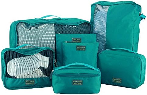 Kroeus 7set Packing Cubes Travel Luggage Organizer Compression Pouches