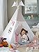 COZY CULTURE Teepee Tent for Kids and Toddler – Foldable Indian Playhouse for Girls w/Carry Bag & Decoration Banner + FREE Bonus Pole Flags, For Indoor and Outdoor Use