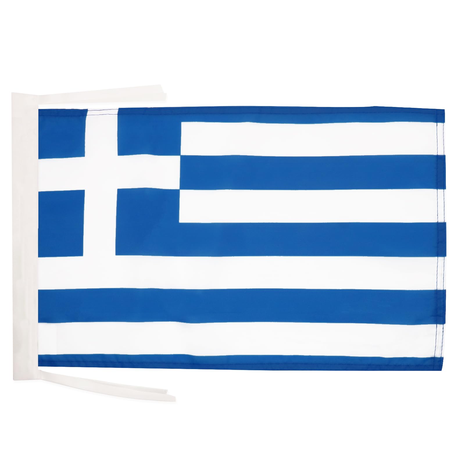 AZ FLAG - Greece Flag - 18'' x 12'' - 100% Polyester Greek Small Banner with Two Cords - Fade Resistant - Vivid Colors - 18x12 in - 45x30 Cm — image 1
