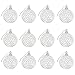 Elegant Christmas Holiday Beaded Swirl Design Ball Ornaments, White, Silver, Pearl, Medium, Set of 12, 2.5