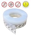 Sliding Door Sweep Weather Stripping Bottom Tool Draft Stopper Blocker Seal Weatherproof Window Draught Excluder Self Adhesive for Cracks/Gaps Anti-collision Silicone 16.4Feet (Translucence, 45mm)
