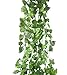 KissDate 82 Ft 12 Pack Artificial Flowers Silk Fake Vine Hanging Plant Green Leaves Garland Home Garden Wall Wedding Party