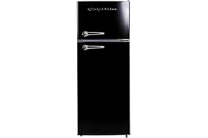 Frigidaire EFR786 Retro Apartment Size Refrigerator with Top Freezer - 2 Door Fridge with 7.5 Cu Ft of Storage Capacity, Adjustable Spill-Proof Shelves, Door & Crisper Bins, Black