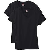 Hanes Women's Nano Premium Cotton V-Neck T-Shirt Pack