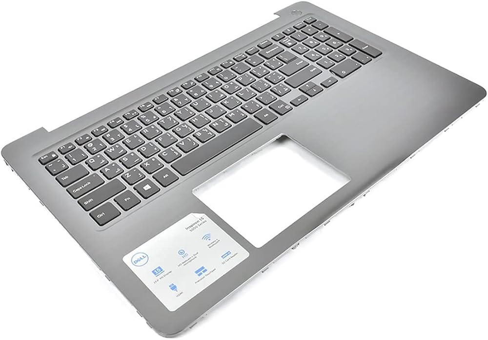 Dell Inspiron 5565 5566 5567 Palmrest Arabic Keyboard 0PT1NY 0YKN1Y Renewed