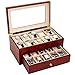 Tech Swiss Watch Box for 20 Watches XL Extra Large Compartments Fits 65mm Soft Cushions Clearance (Burlwood)