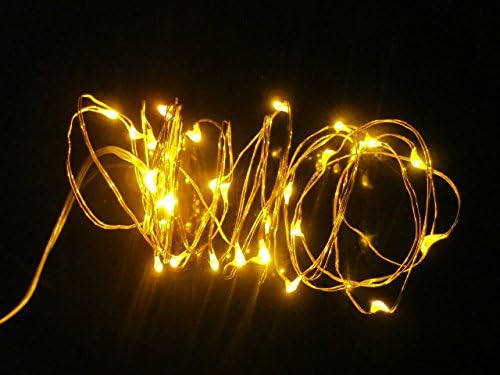 ALight House Christmas 3AA Battery Operated 9.8feet 30leds Led silver Wire String Fairy Lights color changing (Yellow)