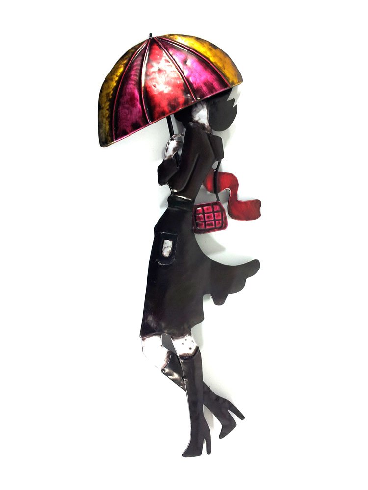 BWA New Contemporary Metal Wall Art Picture Or Sculpture – Rainy Day Lady