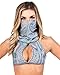 Women's Holographic Silver Black Rave Keyhole Top