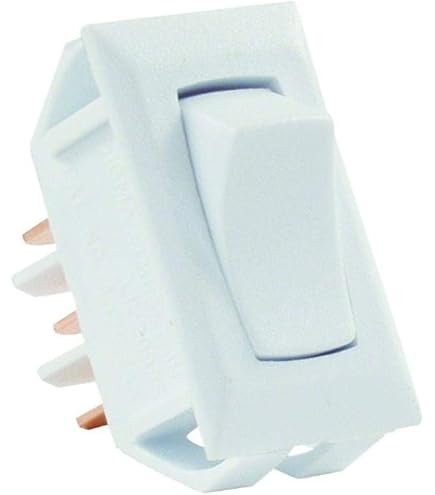 JR Products White SPST Modular On/Off Switch - Large Paddle 12V Switch For Marine & RV Use