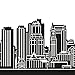Wandkings® Skyline Wall Sticker Wall Decal - 48.5 x 8.3 inch in Black - Your City Selectable - Boston