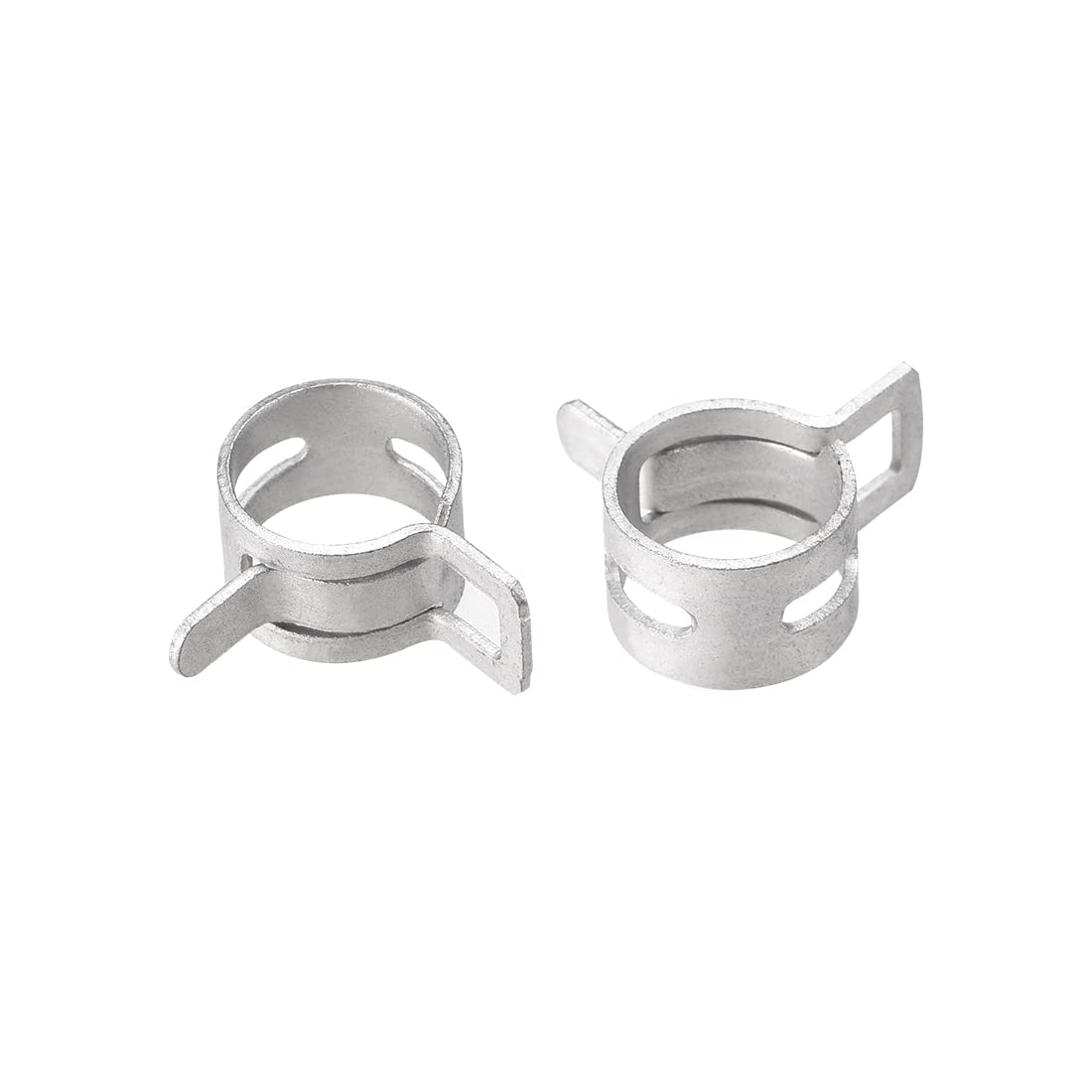 uxcell Spring Band Type Clamp 11mm Inner Dia Fit 11.5-12.2mm OD Hose Fuel Line Silicone Tube Clips Clamp Silver Manganese Steel 20Pcs