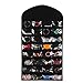 Supertech 32 pockets& 18 hook-and-loop tabs Hanging Jewelry Organizer Dual Sides Space-saving Household Accessory Holder Storage Bag (Mode B Black)