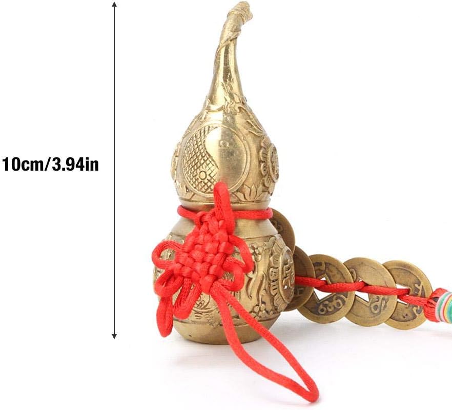 Hztyyier Brass Wu Lou CucurbitChinese Lucky Gourd Ornament Ornaments Ornaments, Red - Image 3