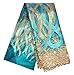 SanVera17 African Lace Net Fabrics Nigerian French Fabric Embroidered and Gold Thread Guipure Lace for Party Wedding (Green) 5 Yards