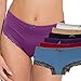 6 Pack Women Cotton Hipsters Panties Briefs With Lace Trim Sexy Underwear Lady,Solids,Medium / 8-10