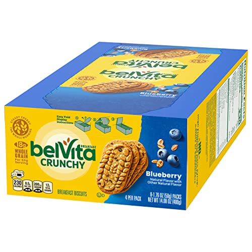 BELVITA BREAKFAST BARS BISCUITS, BLUEBERRY, 8 PACKS (4 BISCUITS PER PACK)