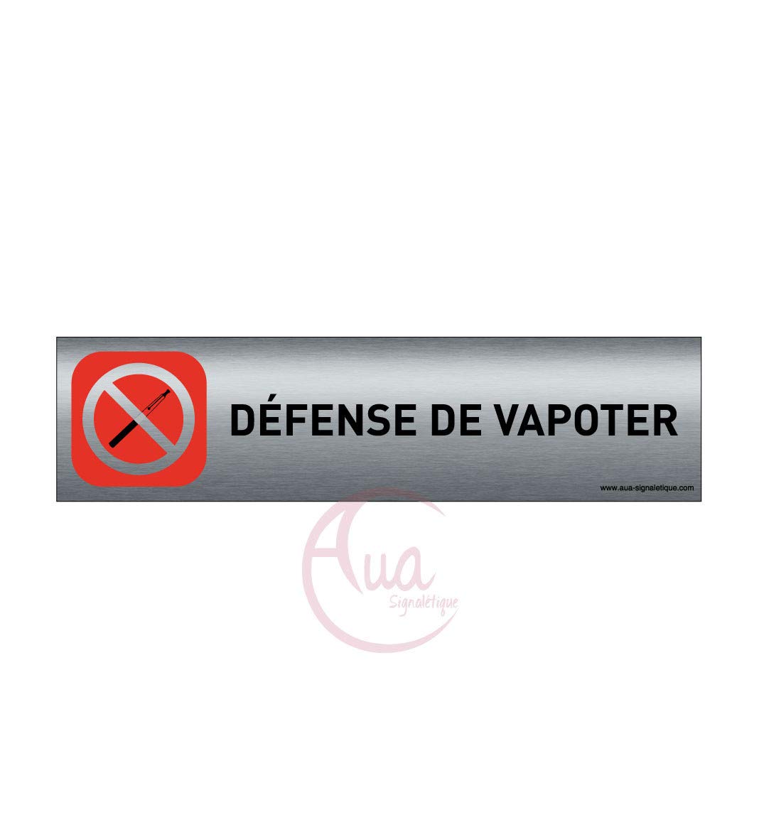 Plaque de porte aluminium brossé imprimé -Dimensions 200 x 50 mm - Double face adhésif au dos - Impression UV directement sur l'aluminium (Pas de contre collage) (défense de vapoter)
