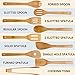 Wooden Spoons Cooking Utensils Set - 9 Pieces Bamboo Spatulas Toast Tongs and 1 Holder, Heat Resistant for Non Stick Cookware