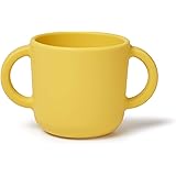Silicone Training Cup for Infants, Toddler Learning Cup with Two Handles, Baby Open Cup 5oz, 6months+ (yellow)