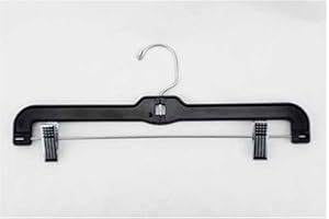 NAHANCO 2602RC Jumbo Weight 14" Black Skirt/Slack Hanger Metal Hardware (Pack of 100)