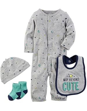 Carter's Baby Boys' 4 Piece Nighttime Romper Set