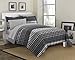 Loft Style Houndstooth Ultra Soft Microfiber Bedding Comforter Set, Gray, Twin