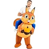 JUROSAICA Inflatable Costume Adult Funny Ride On Squirrel Blow Up Animal Suit Halloween Costume Christmas Gift For Men Women