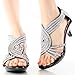 Delicacy Womens Angel-37 Strappy Rhinestone Dress Sandal Low Heel Shoes,Black,8.5