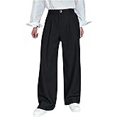 VIPWOLF Men's Pleated Front Dress Pants Button Business Casual Trousers Pants