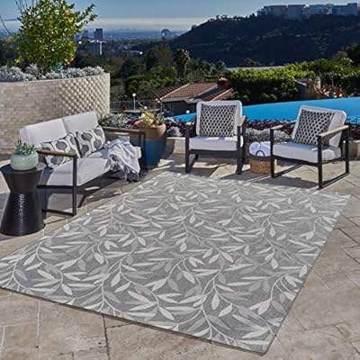 Gertmenian 21270 Outdoor Rug Freedom Collection Coastal Themed Smart Care Deck Patio Carpet 5x7 Standard, Willow Leaf… 51jN43wB8aL