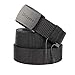 Drizzte 55'' Plus Size Long Men's Military Duty Web Nylon Belt Plastic Buckle Black