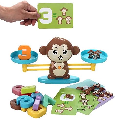 CHAFIN Board Game Monkey Match Math Balancing Scale Number Balance Children Educational Toy to Enlightenment Digital Addition and Subtraction