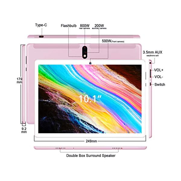 10-Inch-Tablet-4G-Android-10-TabletPC-with-Quad-Core-4GB-RAM-64GB-ROM-Dual-SIM-Card-8000mAh-HD-IPS-Display-Google-WIFIBluetoothGPSPink AOYODKG 10 Inch Phablet Android 10 Tablet PC, Quad-Core Pad with 4GB RAM 64GB ROM Dual SIM Card,4G LTE,5MP + 8MP Camera…