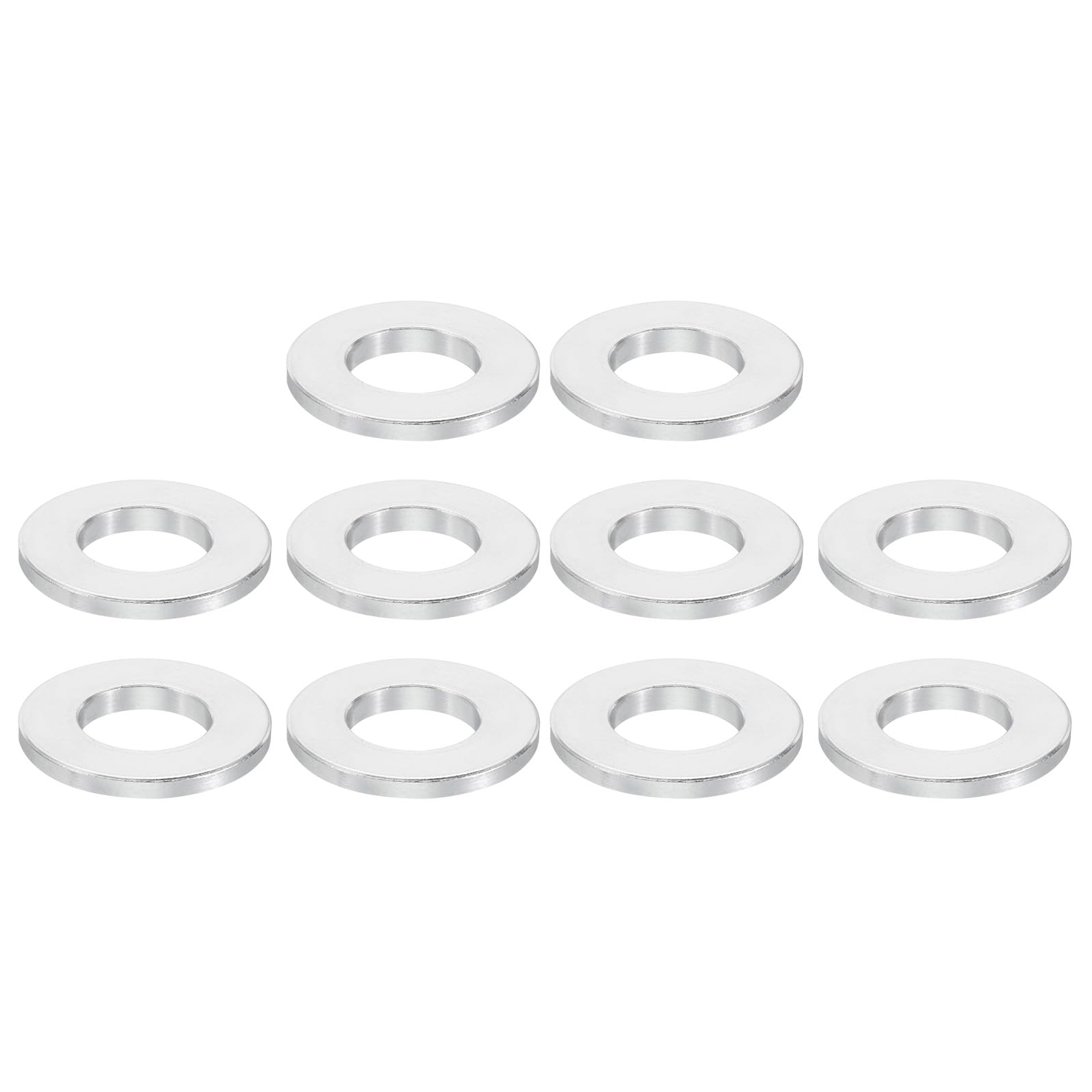 PATIKIL M12 Aluminum Spacers, 10 Pcs Metal Spacer Aluminum 12.5mm ID x 24mm OD x 2mm L Aluminum Spacer Screw Standoff Round for 1/2inch or M12 Screw Bolts