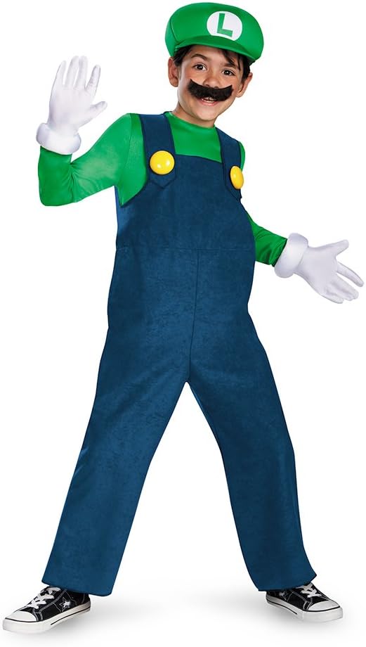 Boy's Nintendo's Super Mario Brothers Luigi Deluxe Costume, 7-8