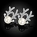 Buycitky Sterling Silver Plated Cute Reindeer Stud Earrings for Women Girls Cute Pearl Earrings with PU Jewelry Pouch