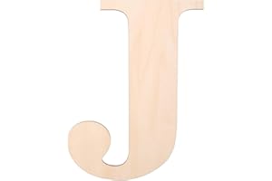 KOOCHOICE 12 Inch Wooden Letter, Wood Letters for Wall Decor, 1/5 INCH Blank Unfinished Wooden Letters for Home Wall Decor DIY Painting Crafts(Letter J)