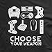 Guerrilla Tees Choose Your Weapon Gamer Shirt Video Game Funny Nerdy Gaming Tshirts, Black, Large