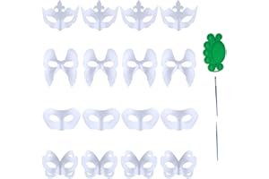 Qavctw DIY White Masks Paper Cosplay Christmas Party Mask Unpainted Plain Craft Masquerade Masks