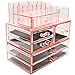 Sorbus Acrylic Cosmetics Makeup and Jewelry Storage Case Display Sets -Interlocking Drawers to Create Your Own Specially Designed Makeup Counter -Stackable and Interchangeable (Pink)