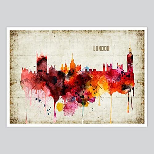 London Watercolor Print, A2 - 594 x 420 mm - 23.4 x 16.5 in [Kitchen]