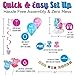Gender Reveal Party Supplies Pack by ARTIT with 36' Big Black Balloon, Pink and Blue Confetti - Baby Shower Decorations Kit with Boy or Girl Favors - Banner Centerpiece Swirls Tablecloth Photo Props