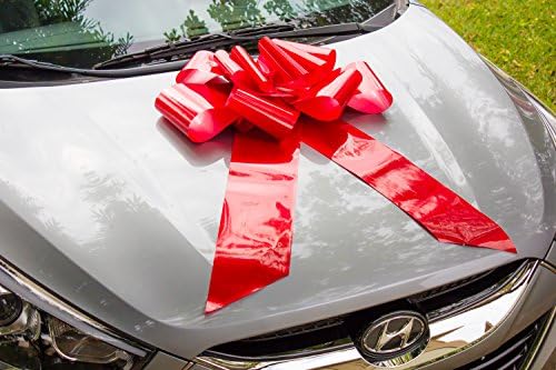 Car Bow 23" Red by Ribbon Large - Large Bow For Parties - Giant Bow for Gifts - Huge WOW Big Surprise Decoration Wrap for Wedding, Party Decor, Special Gifts &amp; Giant Presents