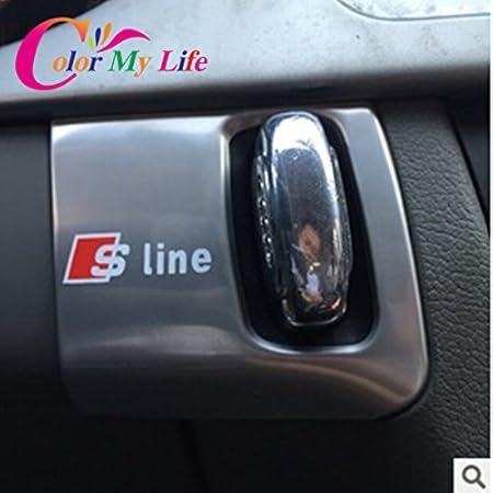 Amazon ステンレス鋼インテリア車の S ライン の ロゴ キー ホール カバー Sline鍵穴トリム車クローム 3d ステッカー用アウディ A5 S5 アクセサリー 内装パーツ 車 バイク