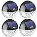 AMIR Solar Fence Lights Outdoor, 4 Pack 22LM Deck Lights, Auto On/Off Dusk to Dawn Post Lights, Waterproof Solar Garden Decorative Step Light, for Wall, Pathway, Driveway, Patio, Yard, Garden (Black)