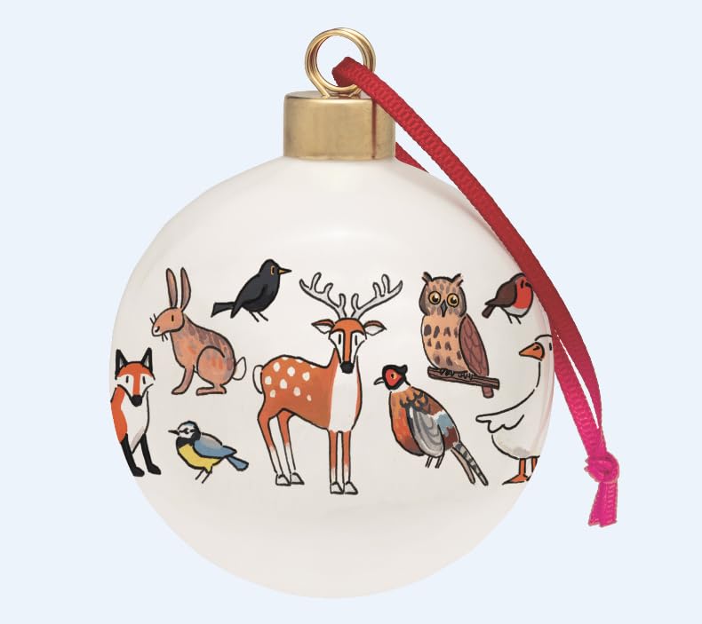 Alison Gardiner Fine Bone China 6 Centimetre Christmas Tree Bauble (Winter Wildlife)